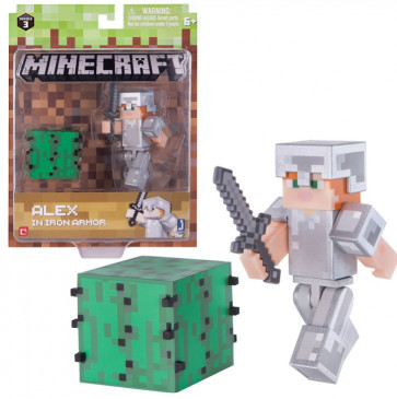 Alex In Iron Armor Minecraft 3 Inch Action Figure